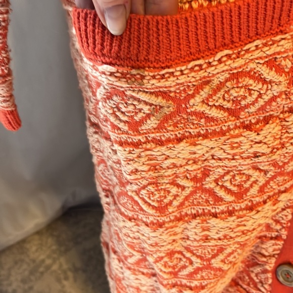 Anthropologie Moth approximate size 4(XS). Orange and cream color. Duster - Picture 5 of 5